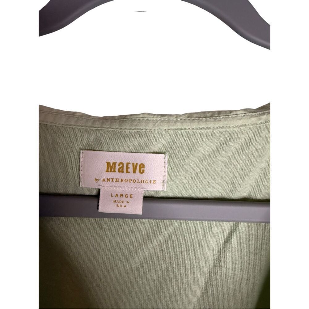 Anthropologie Maeve Babydoll Blouse Light Green Size Large - Picture 5 of 6